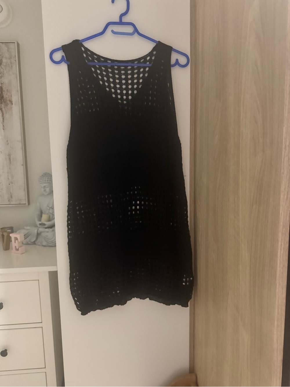 SHEIN Black Crochet Knit Tank Top